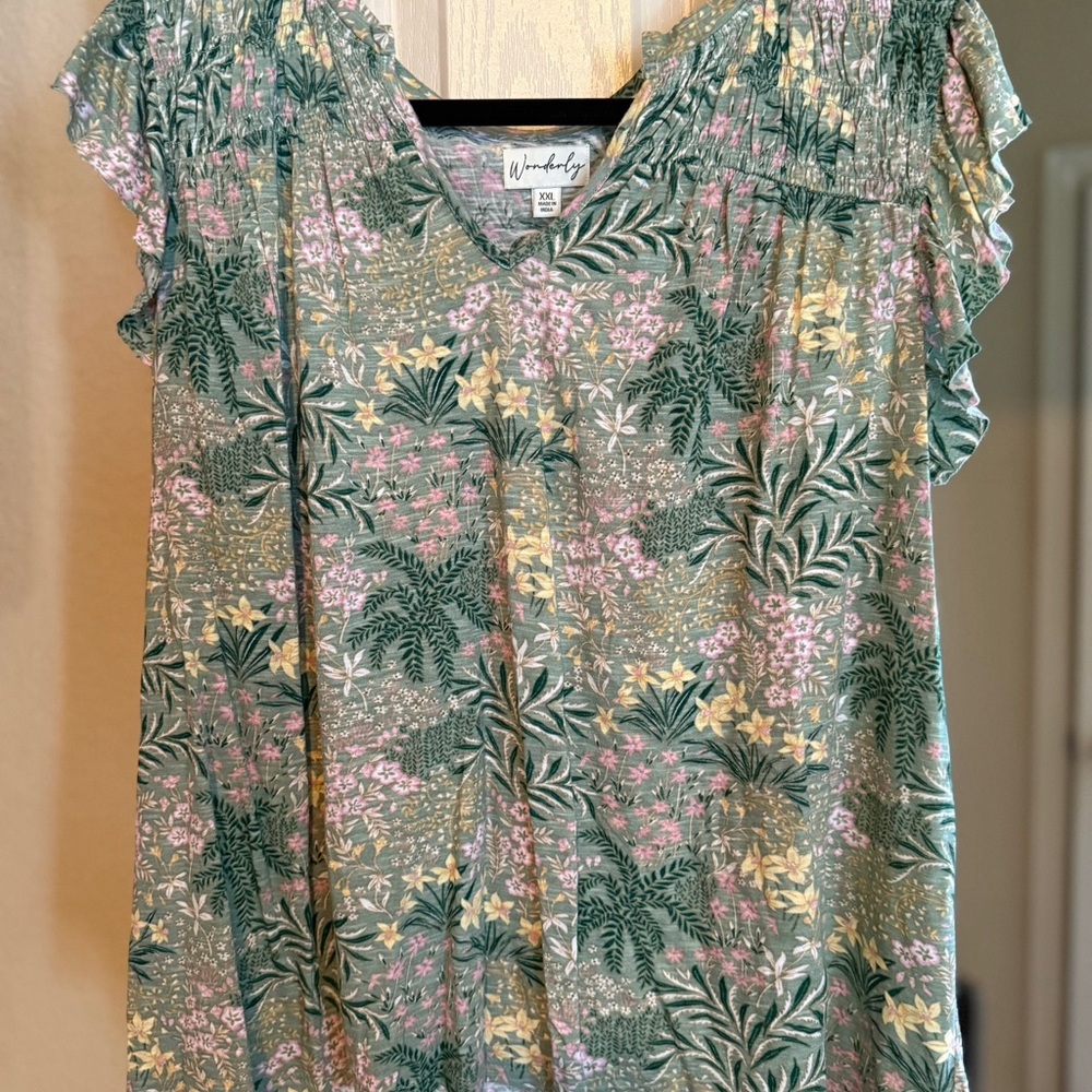 PRETTY TROPICALS SHORT SLEEVE SHIRT XXL